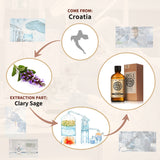 AKARZ Pure Clary Sage Essential Oil - Therapeutic Grade Balancing Salvia Sclarea Essence