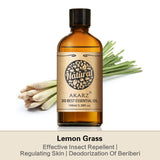 AKARZ Pure Lemongrass Essential Oil - Therapeutic Grade Invigorating Cymbopogon Essence