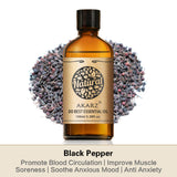 AKARZ Pure Black Pepper Essential Oil - Therapeutic Grade Warming Piper Nigrum Essence